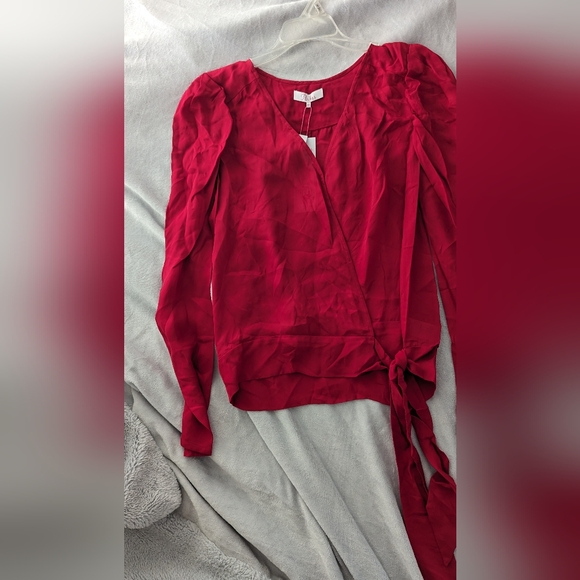 NWT Parker Blouse red long sleeve silk blend - Picture 4 of 9